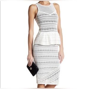 RACHEL RACHEL ROY White Lace Overlay Midi Dress